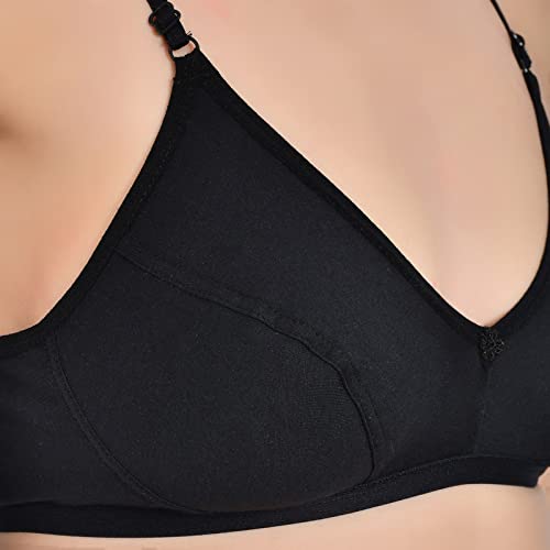 Aimly Women's Cotton Non-Padded Bra - Black Beige - Image 4