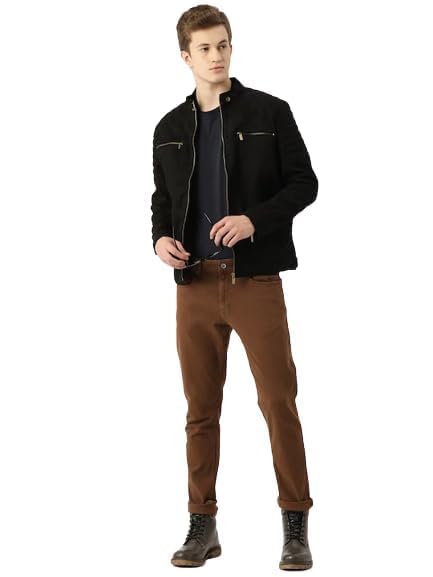 Leather Retail Black Suede Jacket for Men - Image 4