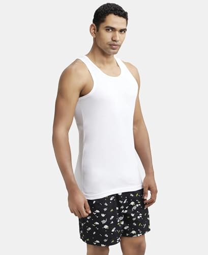 Jockey Men's Cotton Sleeveless Vest - White - Image 3