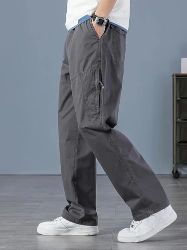 Lymio Men Cargo Pants - Cotton Dark Grey - Image 4