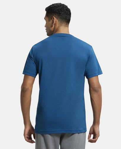Jockey Men's Teal Round Neck T-Shirt - Image 3