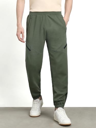 NOBERO Men's Olive Green Straight Fit Sweatpants - Image 3