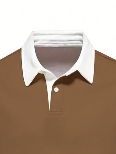 JVX Men's Full Sleeve Collared T-Shirt - Brown - Image 2