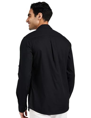 Men's Classic Cotton Shirt - Black & White - Image 2