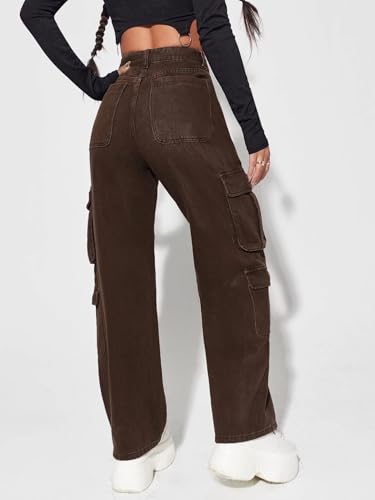 GRECIILOOKS High Rise Jeans for Women - Brown - Image 2