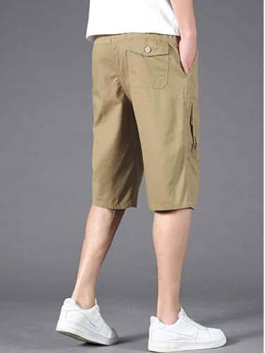 Lymio Men's Khaki Cotton Casual Shorts - Image 4