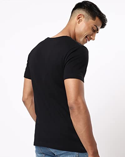 Bewakoof Men's Graphic Tee - Black - Image 3