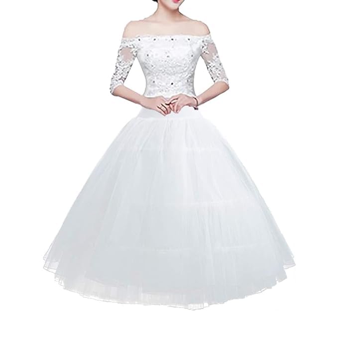 KCM Fashion Women Net Can Can Skirt - White - Image 2