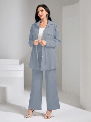 TADKEE Aqua Polyester Co-Ord Set for Women - Image 3
