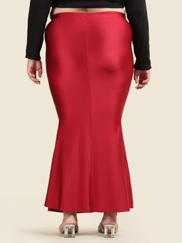 TWIN BIRDS Red Velvet Saree Shapewear for Women - Image 4