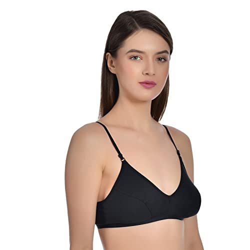 Aimly Women's Cotton Non-Padded Bra - Black Beige - Image 3