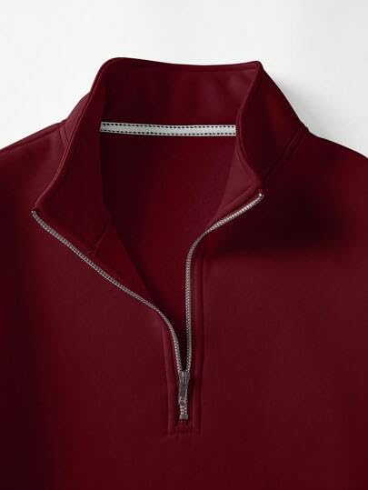 The Modern Soul Maroon Half Zip Sweatshirt for Men - Image 5
