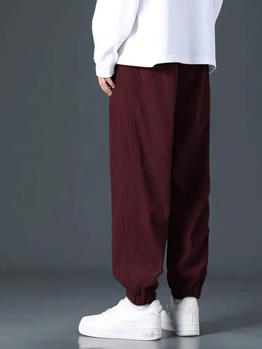 GRECIILOOKS Men's Lycra Cargo Track Pants - Maroon - Image 2