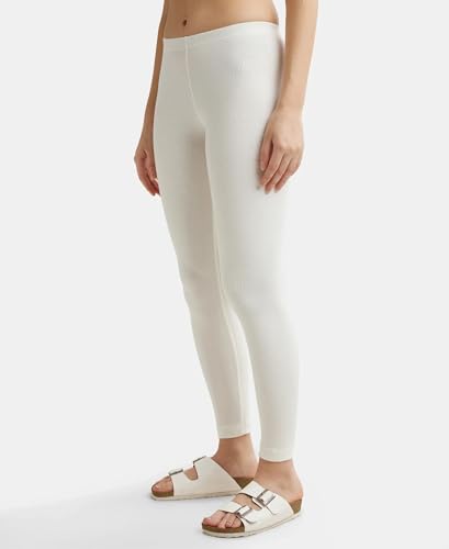 Jockey Women's Tailored Fit Cotton Leggings - Off White - Image 2