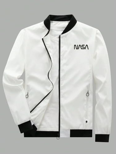 JVX Men's White Bomber Jacket - Image 2