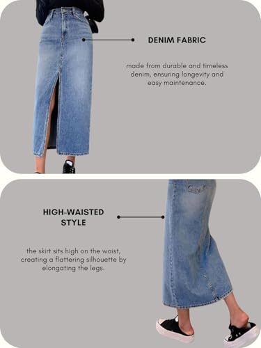 Leriya Fashion Denim Pencil Skirt for Women - Blue - Image 4