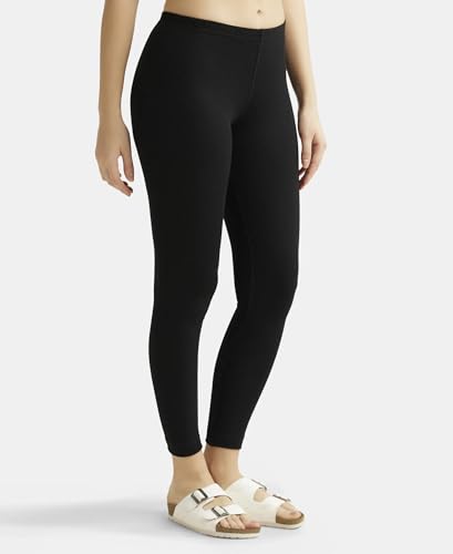 Jockey Women's Tailored Fit Cotton Leggings - Black - Image 2