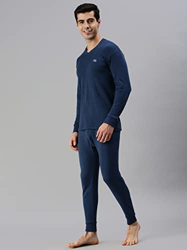 Lux Cottswool Men's Cotton Thermal Set - Blue - Image 4