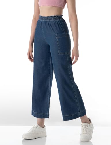 INKD Women's Wide Leg Jeans - Indigo - Image 3