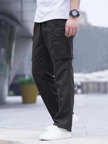 Lymio Men Mid Rise Cargo Pants - Black - Image 2