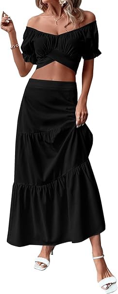 PINKHUB Women's Ruffle Hem Maxi Skirt - Image 5