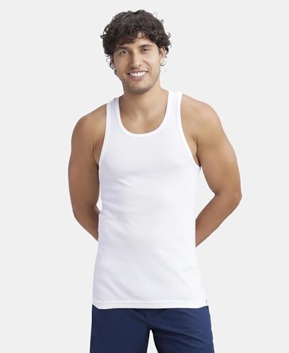 Jockey Men's Rib Racerback Gym Vest - White - Image 2