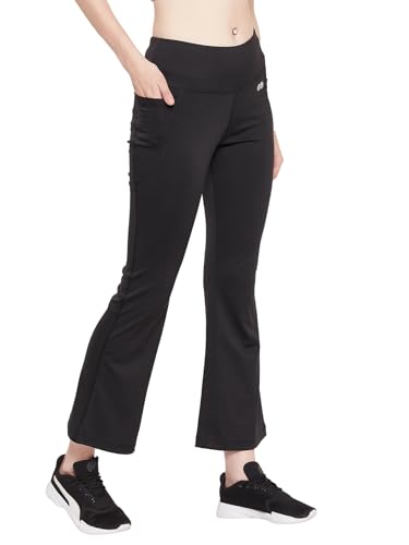 Clovia Women's High Waist Flared Yoga Pants - Black - Image 4