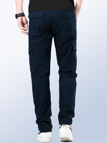 TOPLOT Men's Navy Cotton Cargo Pants - Image 4