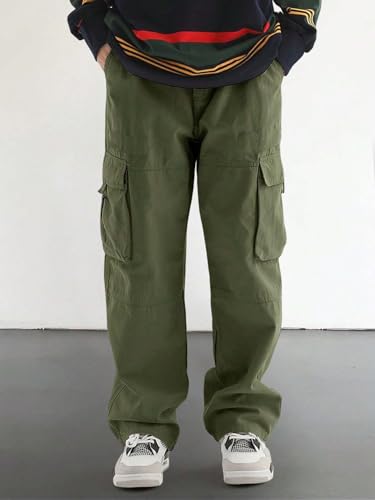 Lymio Men Mid Rise Cargo Pants - Green - Image 3