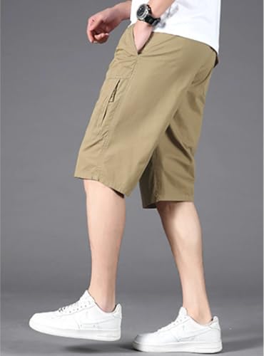 Lymio Men's Khaki Cotton Casual Shorts - Image 3