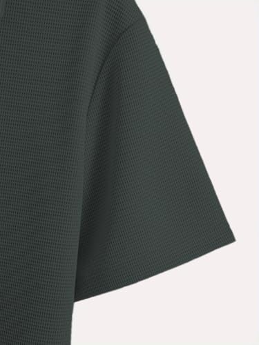 TAGDO Waffle Knit T-Shirt for Men - Green - Image 3