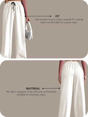 LERIYA FASHION Women's High Waist Flared Trousers - White - Image 4