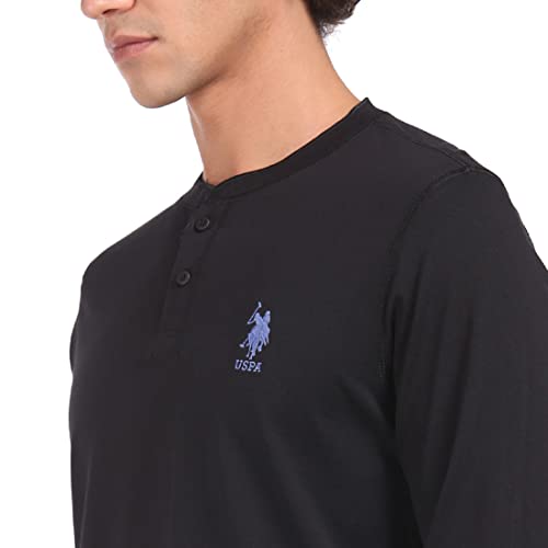 U. S. POLO ASSN. Men Heathered Cotton T-Shirt - Black - Image 2