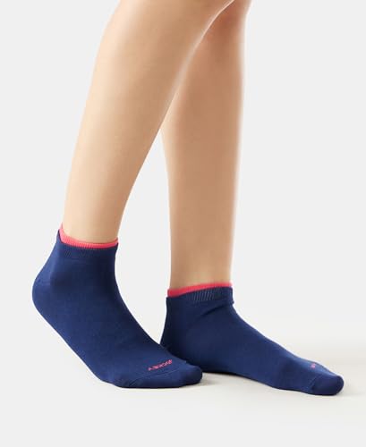 Jockey Women's Low Ankle Socks - Imperial Blue & Raspberry - Image 3