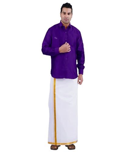 PRAKASAM Men's White Dhoti - Image 4