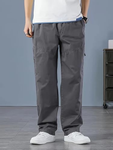 Lymio Men Cargo Pants - Cotton Dark Grey - Image 2