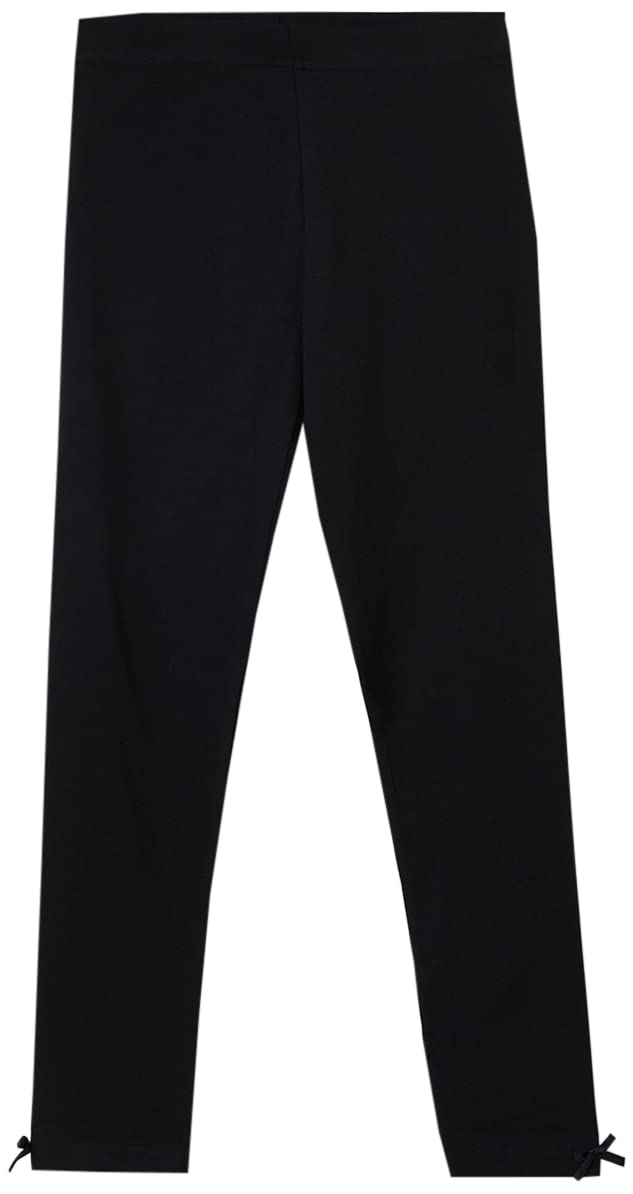 Max Black Cotton Lycra Leggings for Girls