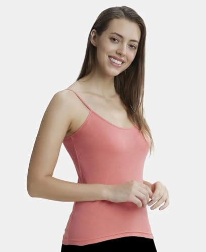 Jockey Women's Candy Pink Cotton Spaghetti Top - Image 2