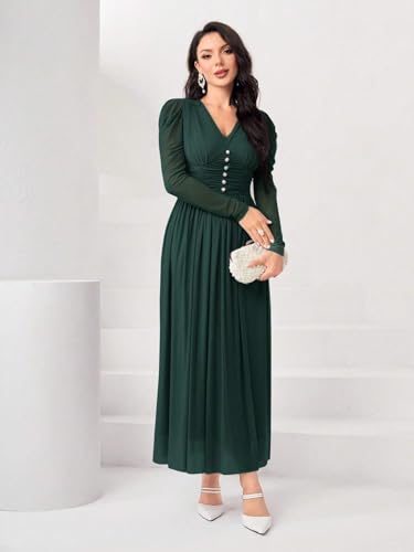 FABNEX Green Maxi Dress for Women - Image 3