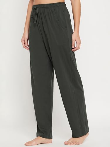 Clovia Green Cotton Pyjama for Women - Image 4