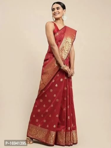 C J Enterprise Banarasi Kanjivaram Silk Saree for Women - Image 4