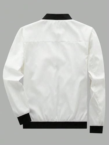 JVX Men's White Bomber Jacket - Image 3