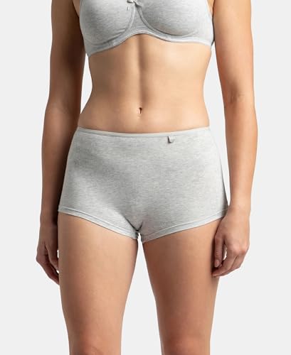 Jockey Women's High Coverage Boy Shorts - Steel Grey & Candlelight - Image 3