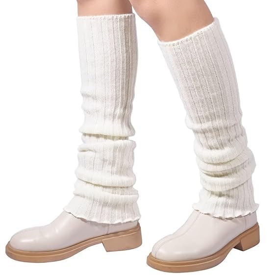 PANCA Woolen Leg Warmers for Women & Girls - White