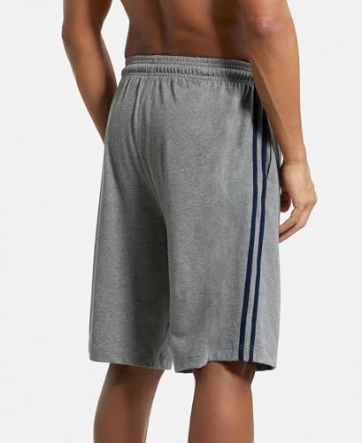 Jockey Men Cotton Shorts - Grey Navy - Image 3
