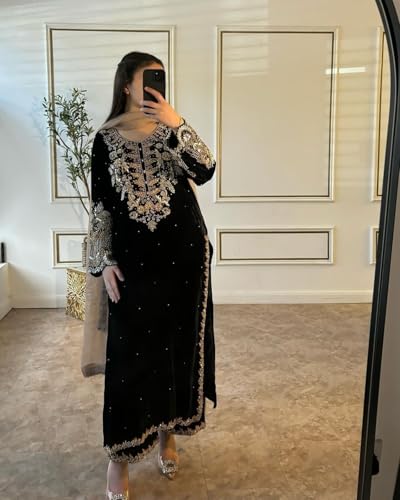 KRYSAL Georgette Kurta Set for Women - Black - Image 4