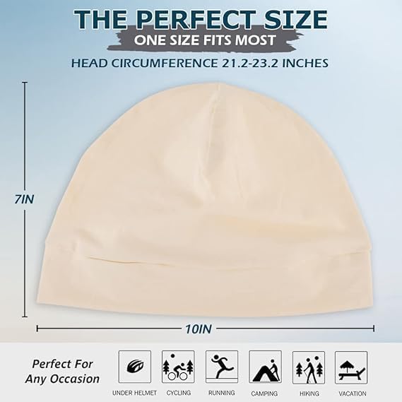 BISMAADH Unisex Cotton Skull Caps - Brown - Image 2