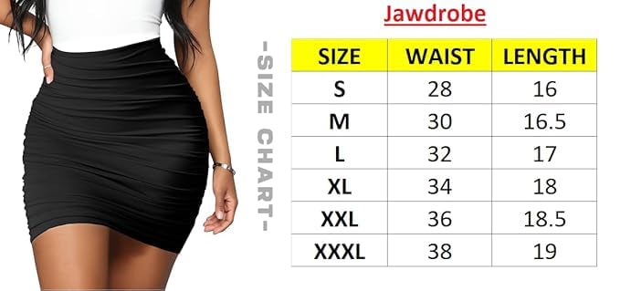 Jawdrobe Women's High Waist Ruched Bodycon Mini Skirt - Image 2