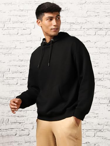 NOBERO Oversized Hoodie for Men - Black - Image 3
