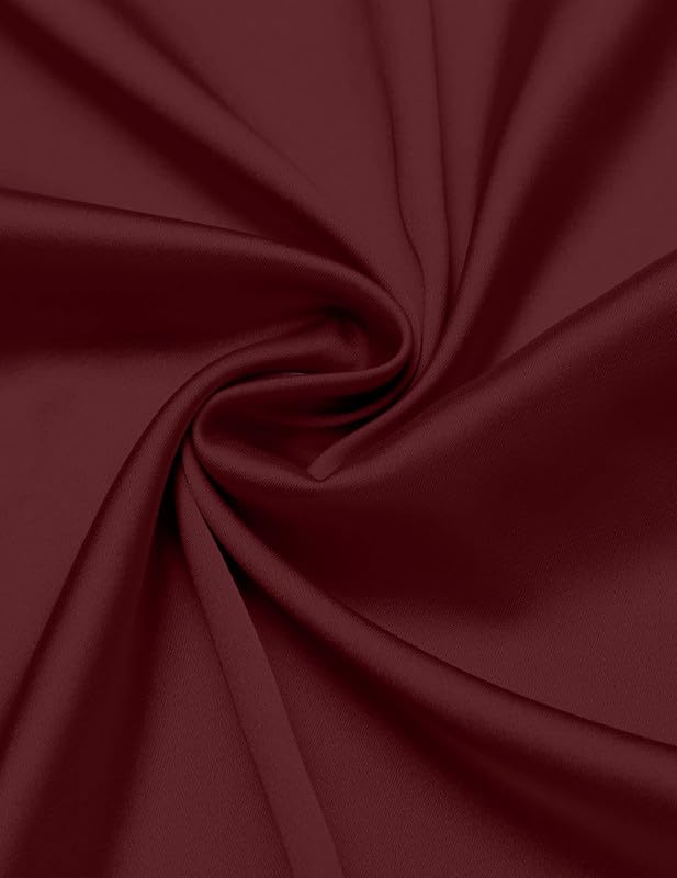 MADHAVISTA Men's Satin Formal Shirt - Maroon - Image 5